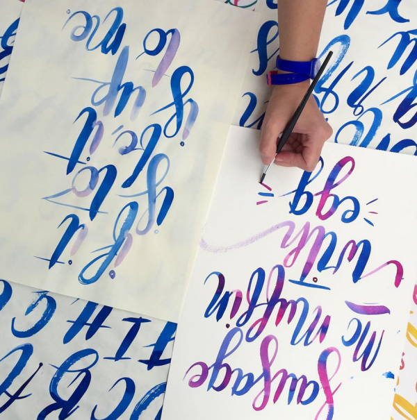 Brush Lettering with Letter J Supply