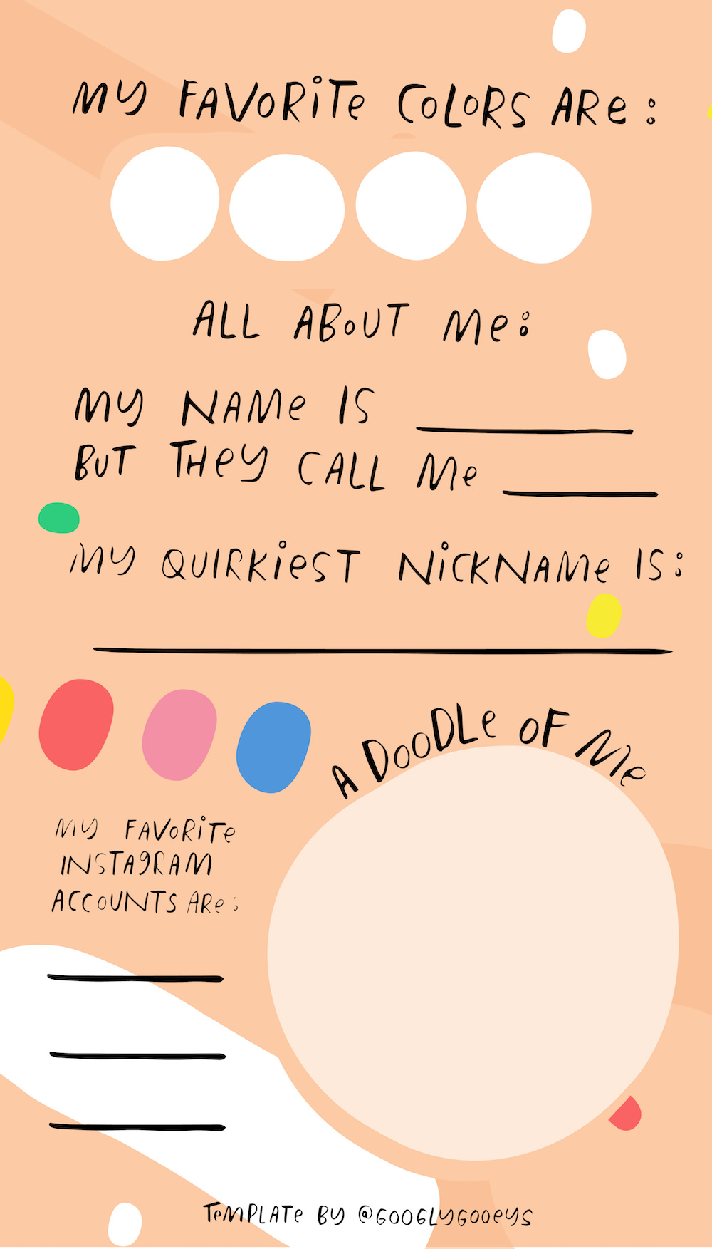 Instagram Story Templates About Me Googly Gooeys Watercolor
